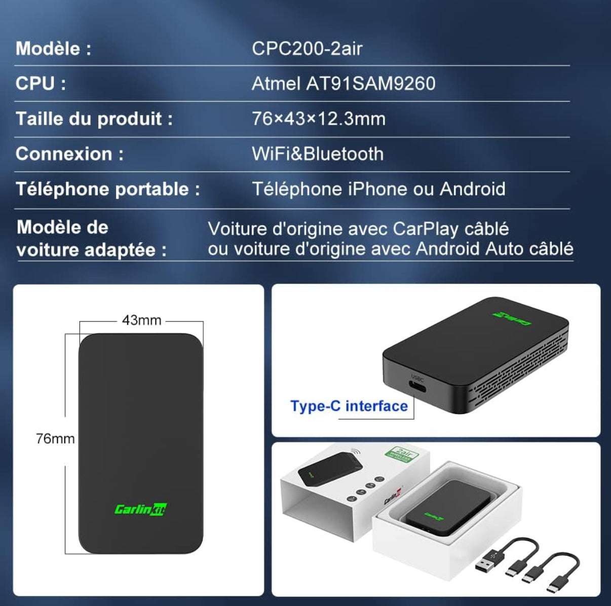 CarlinKit Adaptateur 2air
