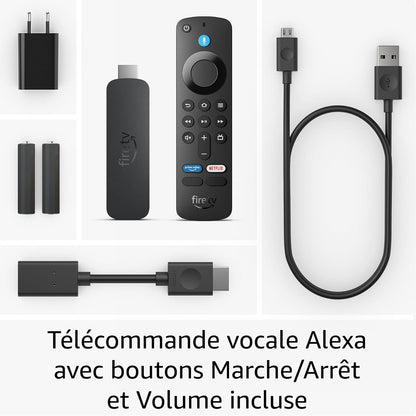 Amazon Fire TV Stick 4K Plus, avec prise en charge du Wi-Fi 6 et des technologies Dolby Vision/Atmos et HDR10+