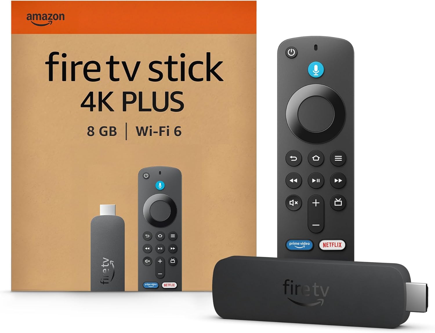 Amazon Fire TV Stick 4K Plus, avec prise en charge du Wi-Fi 6 et des technologies Dolby Vision/Atmos et HDR10+