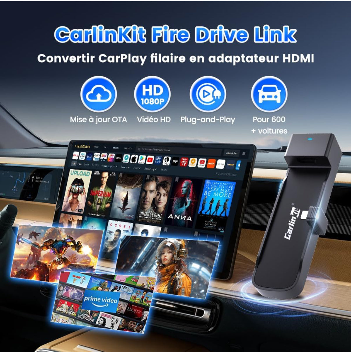 CarlinKit FireDrive Link Pour Fire TV Stick Streaming