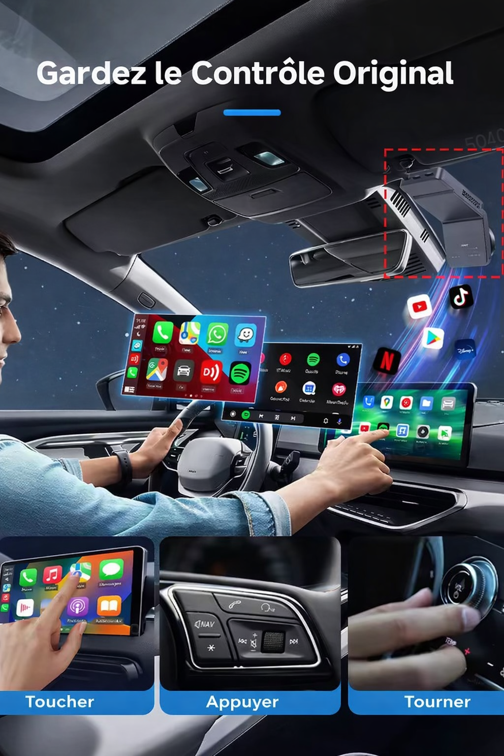 CarlinKit Android 13 TV Box Avec Enregistreur Intégré Netflix IPTV